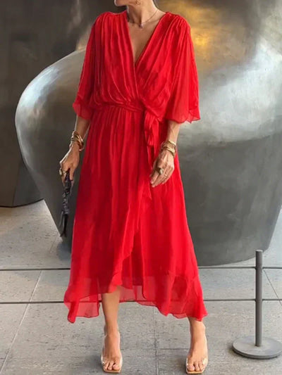 Sharah | Chiffon-Kleid mit V-Ausschnitt