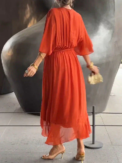 Sharah | Chiffon-Kleid mit V-Ausschnitt
