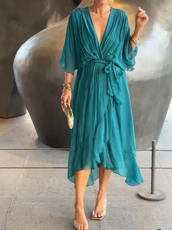Sharah | Chiffon-Kleid mit V-Ausschnitt