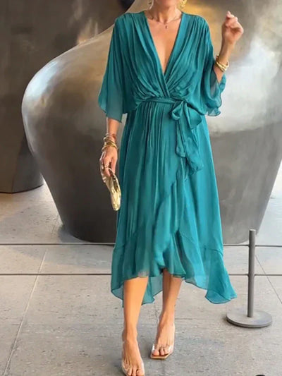 Sharah | Chiffon-Kleid mit V-Ausschnitt