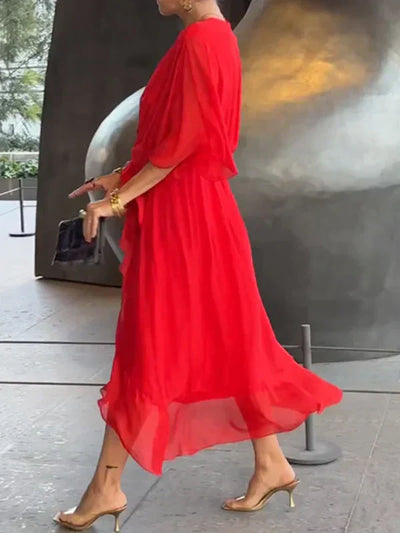Sharah | Chiffon-Kleid mit V-Ausschnitt