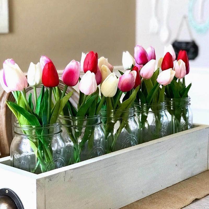 10-teilige Kunsttulpen Künstliche Blumen