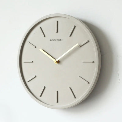Nordische Zement Wanduhr mit Metallpendel - Skandinavische Zement Wanduhr mit Metallpendel