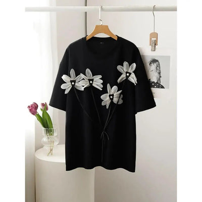 Sommer-T-Shirt Ladies Basic Floral Print