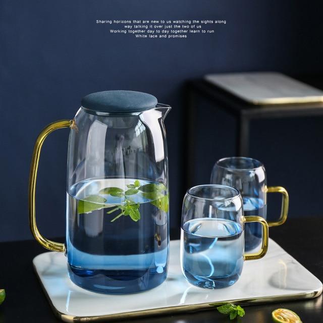 Blau Ombre Glas Krug Set