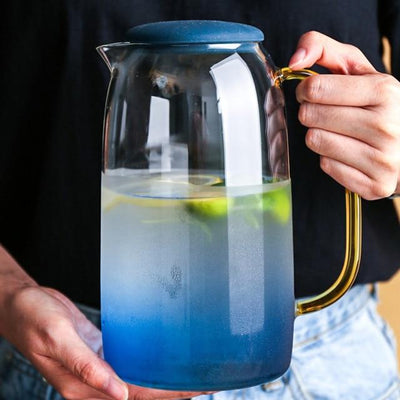 Blau Ombre Glas Krug Set