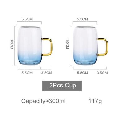 Blau Ombre Glas Krug Set