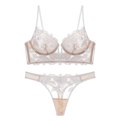 Darcy - Spitzenstickerei Deep V BH und Panty Set