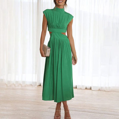 AURELIA® | PLISSIERTES KLEID MIT HOHEM KRAGEN