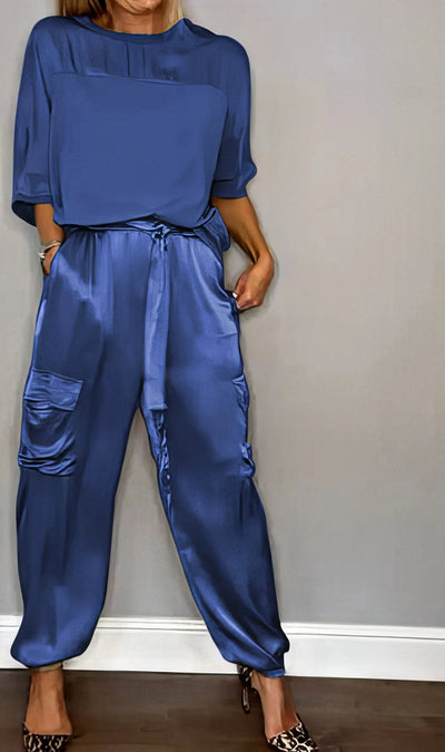 AMELIA | Zweiteiliges Set Bluse und Cargo-Hose Chic