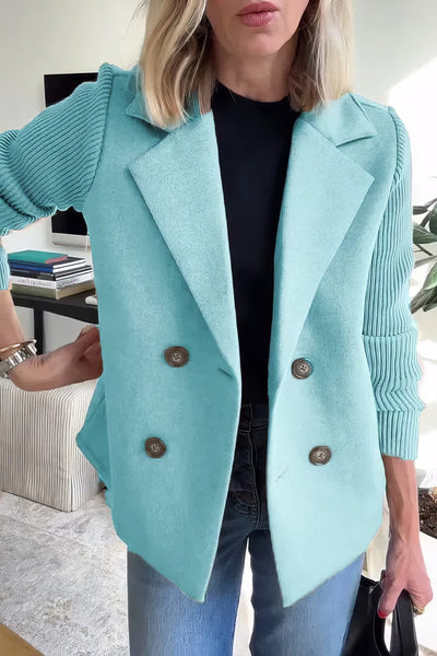 CLAIRE | Langer Cardigan mit Patchworkärmeln, Trendy und Chic