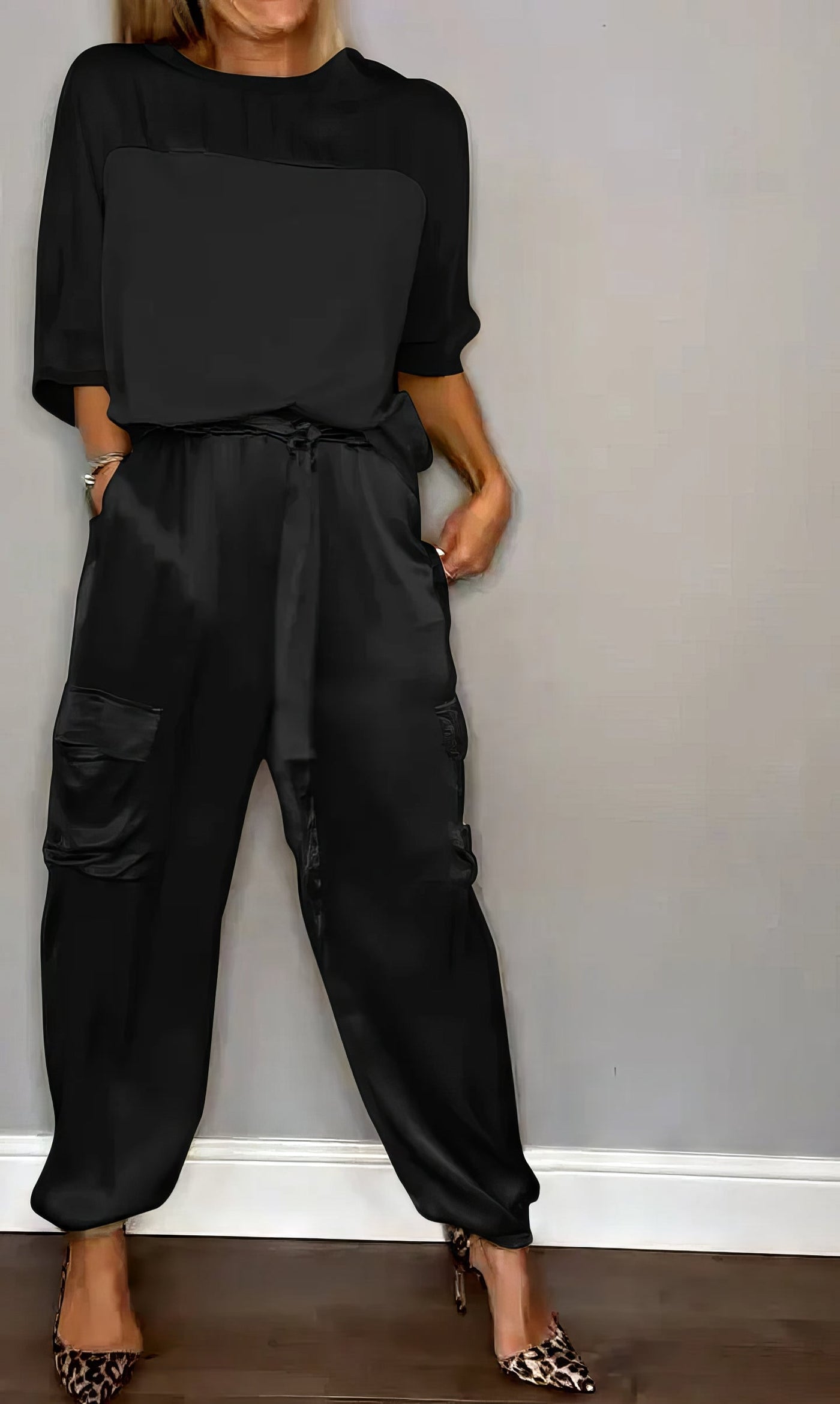 AMELIA | Zweiteiliges Set Bluse und Cargo-Hose Chic