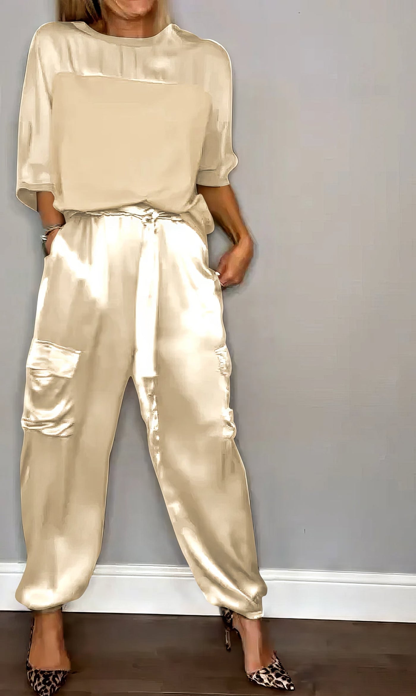 AMELIA | Zweiteiliges Set Bluse und Cargo-Hose Chic