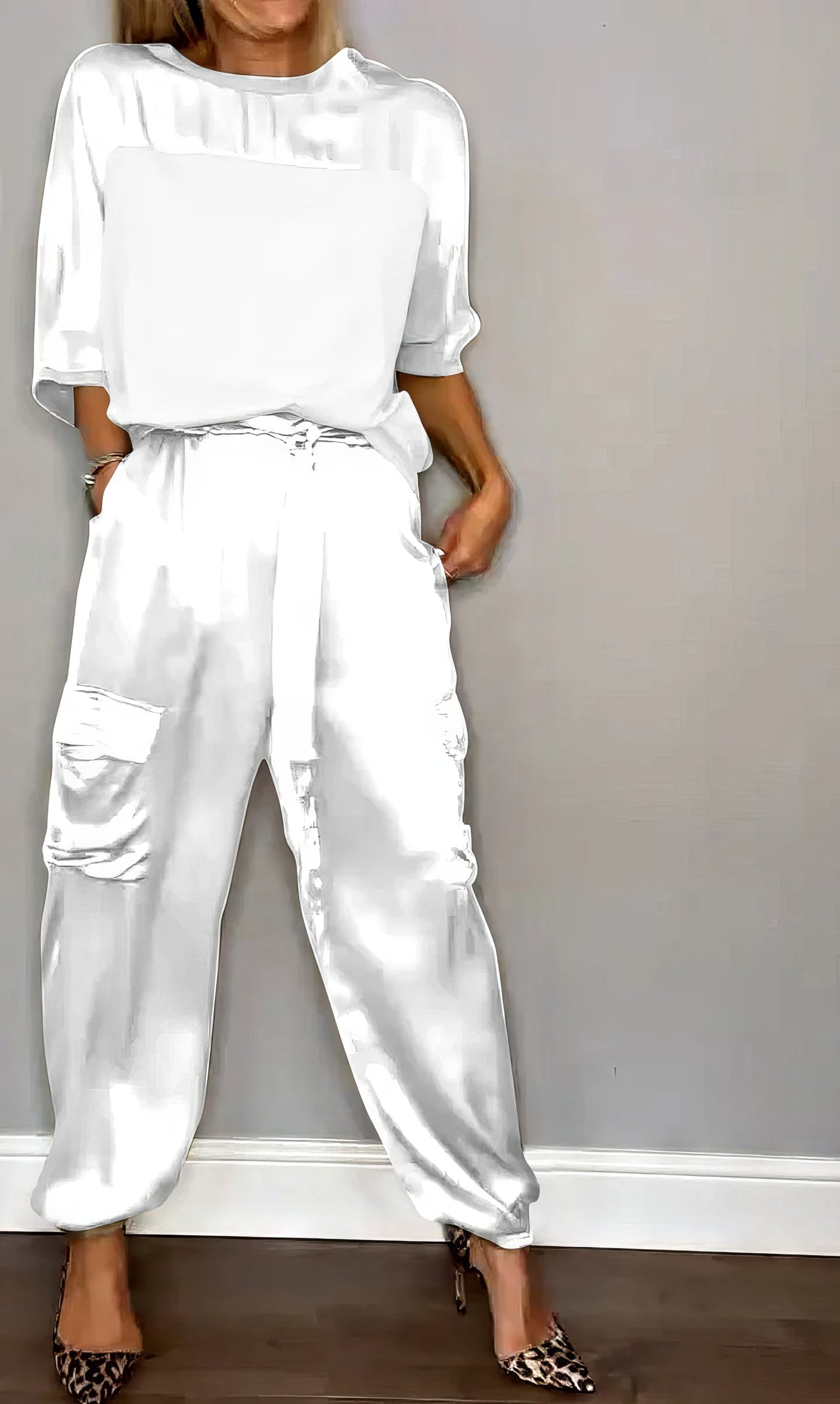 AMELIA | Zweiteiliges Set Bluse und Cargo-Hose Chic